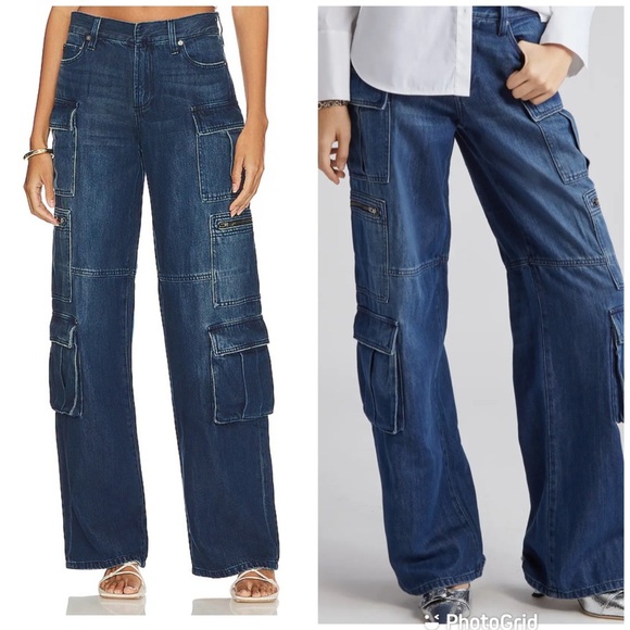 Alice + Olivia Denim - Alice + Olivia CAY BAGGY DENIM CARGO in Love Train
